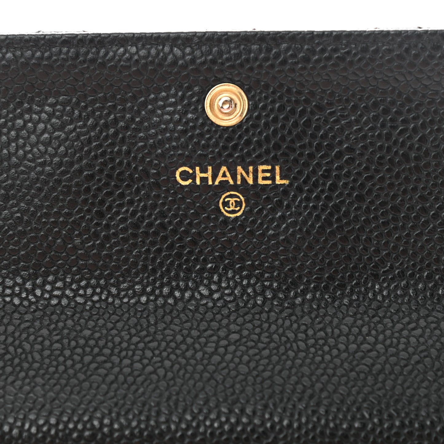 Caviar Quilted Large Gusset Flap Wallet Black