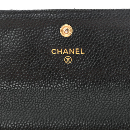 Chanel Caviar Quilted Large Gusset Flap Wallet Black 6 of 10