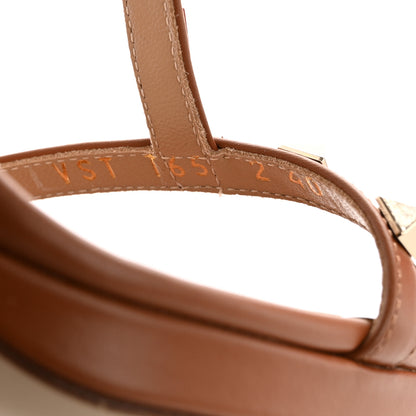 Valentino Garavani Calfskin Rockstud T-Strap 10/110mm Platform Sandals 37.5 Saddle Brown 40 Saddle Brown 9 of 11