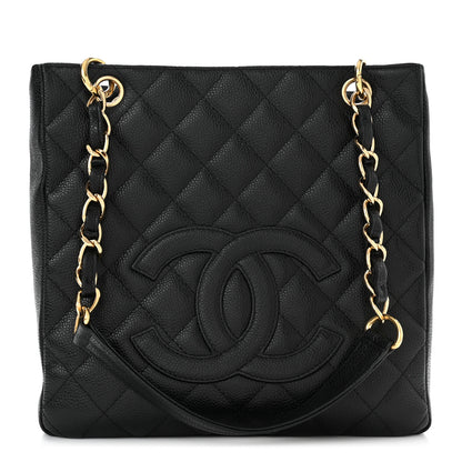 Chanel Caviar Quilted Petit Shopping Tote PST Black 1 of 10