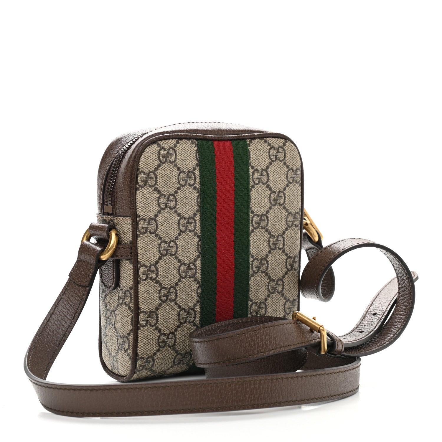 Gucci GG Supreme Monogram Web Mini Ophidia Messenger Brown 3 of 10