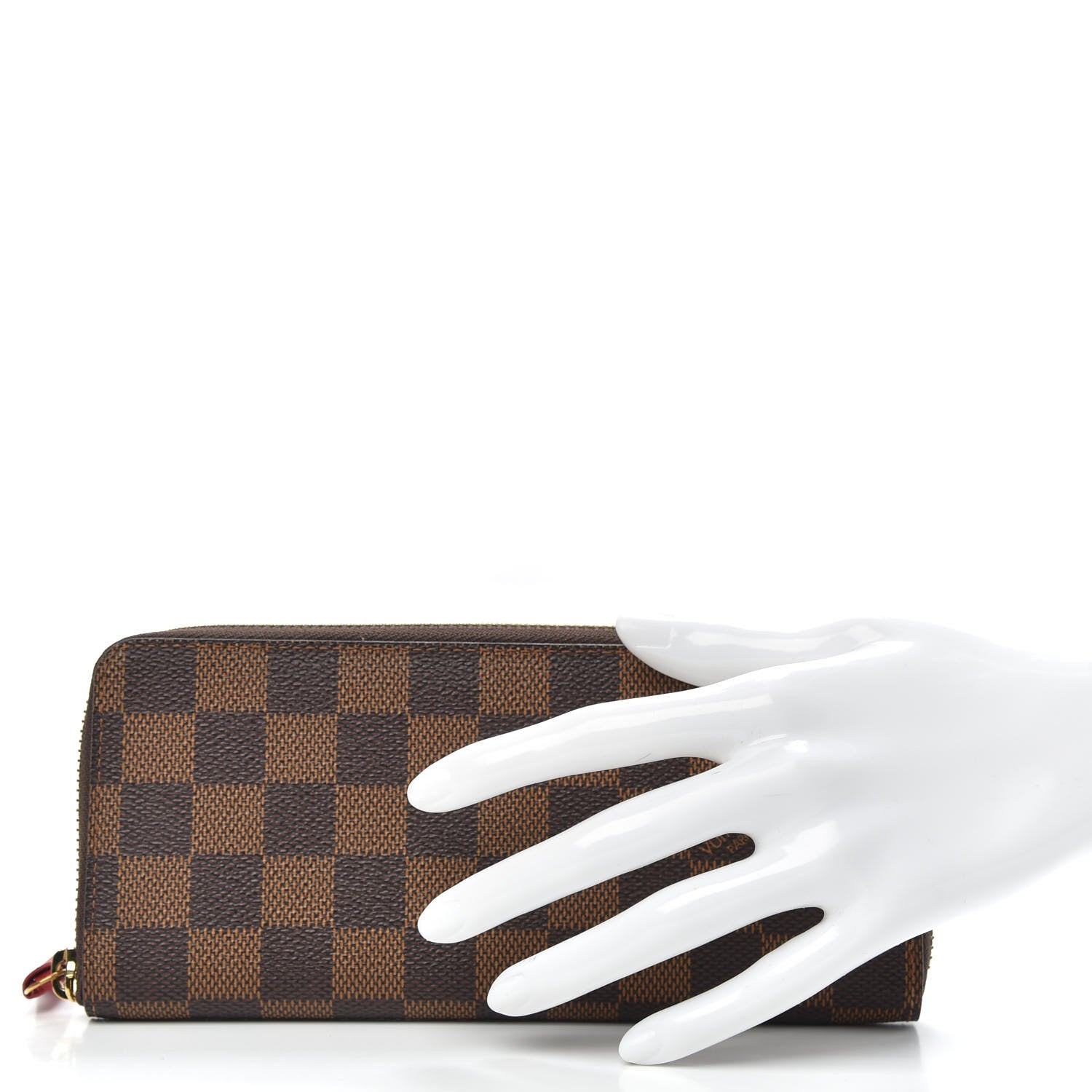 Louis Vuitton Damier Ebene Clemence Wallet Cherry 2 of 7