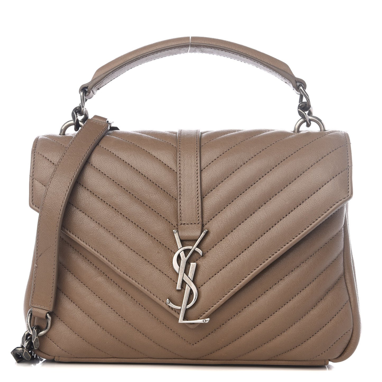 Sheepskin Matelasse Chevron Monogram Medium College Bag Fard