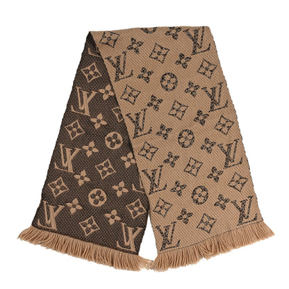 Louis Vuitton Wool Silk Monogram Giant Jungle Logomania Shine Scarf Beige 2 of 3