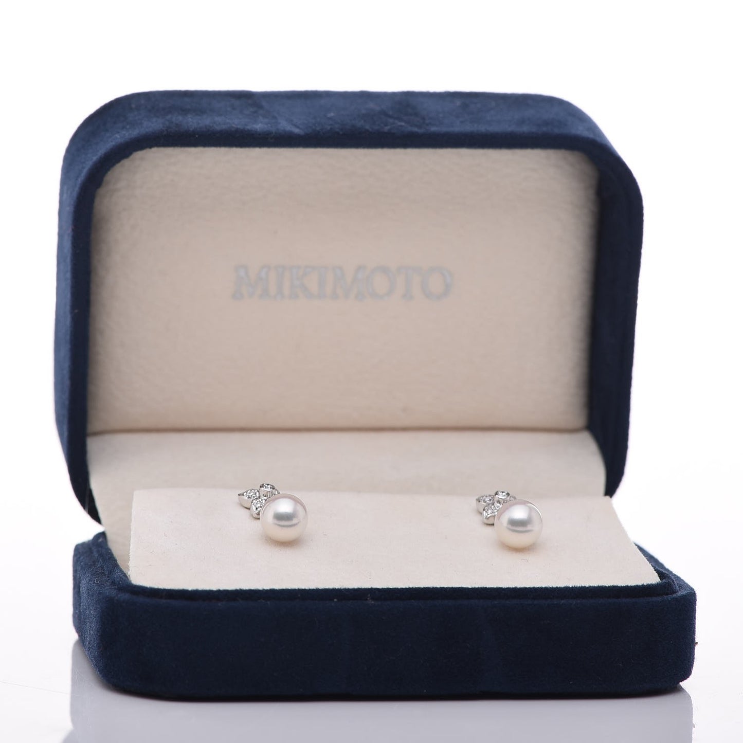 18K White Gold Diamond Akoya Cultured Pearl Floral Earrings