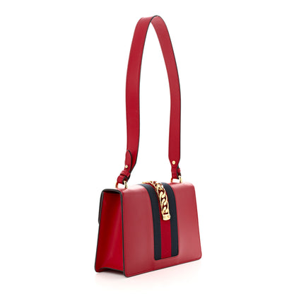 Gucci Calfskin Small Sylvie Shoulder Bag Hibiscus Red 3 of 12