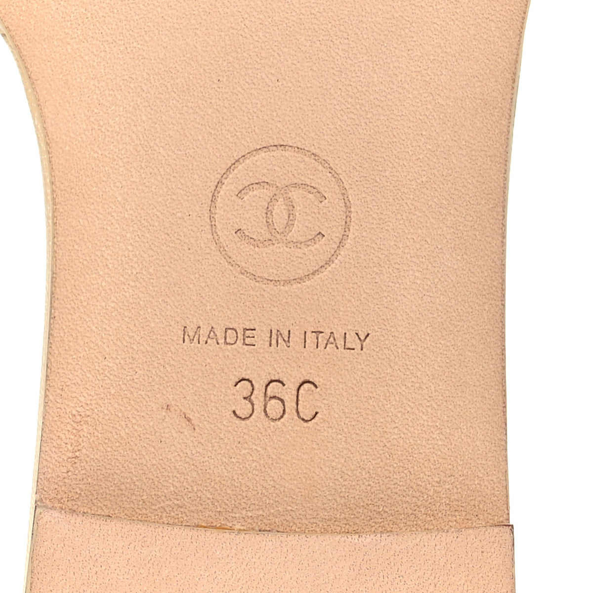 Lambskin Pearl CC Sandals 36 Beige