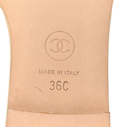 Chanel Lambskin Pearl CC Sandals 36 Beige 8 of 10