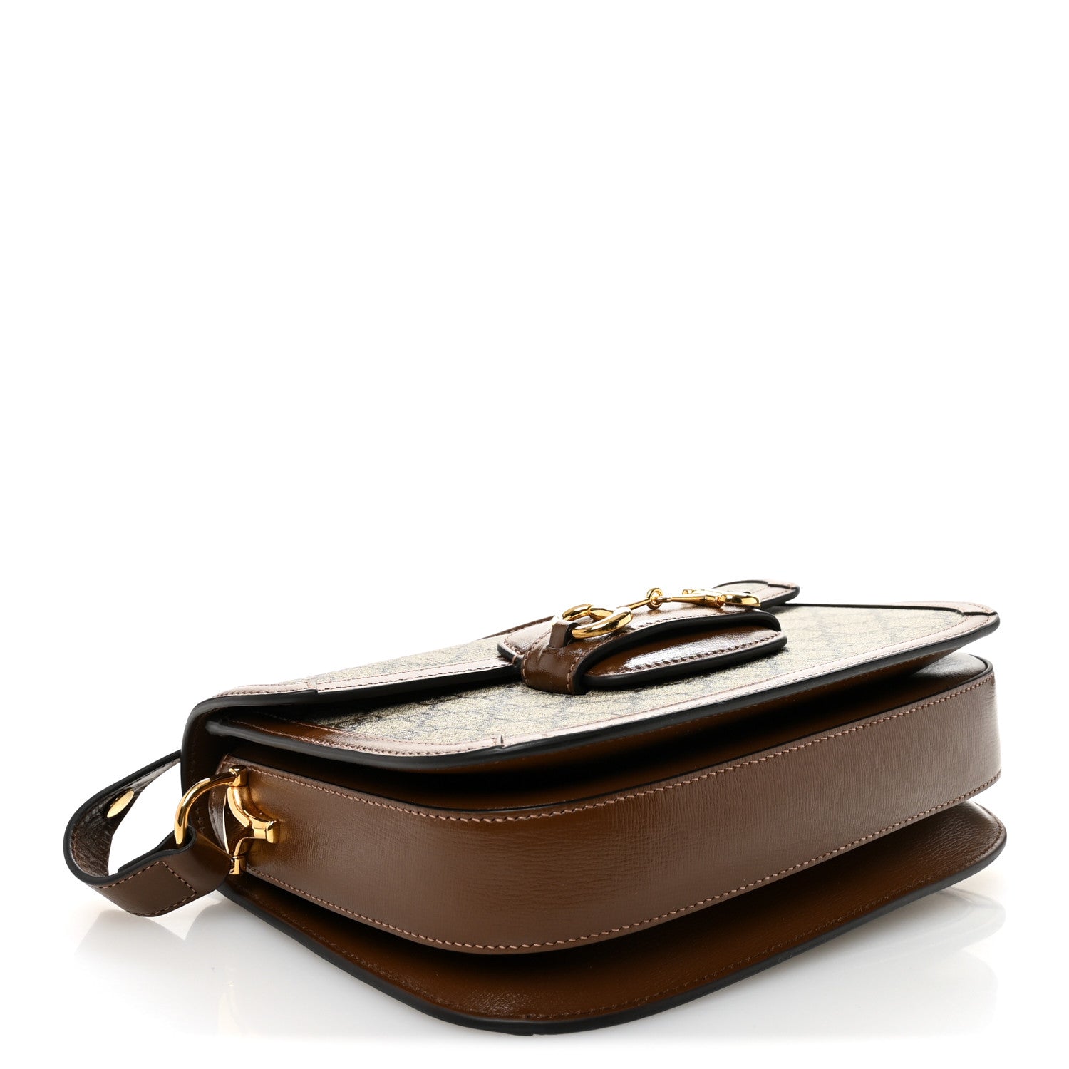 Gucci GG Supreme Monogram Horsebit 1955 Shoulder Bag Beige Brown Sugar 4 of 10