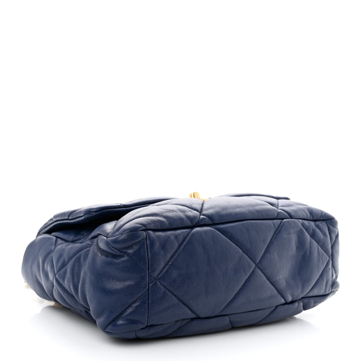 Chanel Goatskin Quilted Large Chanel 19 Flap Dark Blue 4 of 10