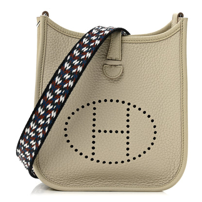 Hermes Taurillon Clemence Zigzag Evelyne TPM Beton Black White Deep Bleu 1 of 11