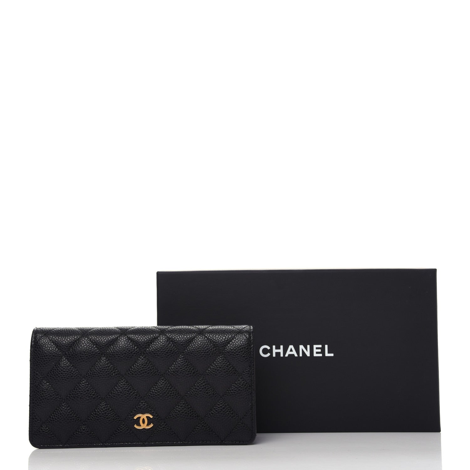 Chanel Caviar Quilted Yen Wallet Black 7 of 7
