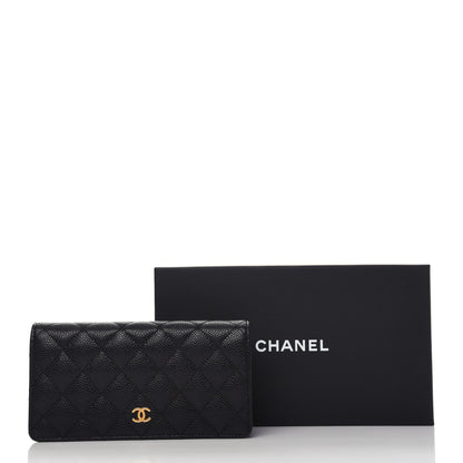 Chanel Caviar Quilted Yen Wallet Black 7 of 7