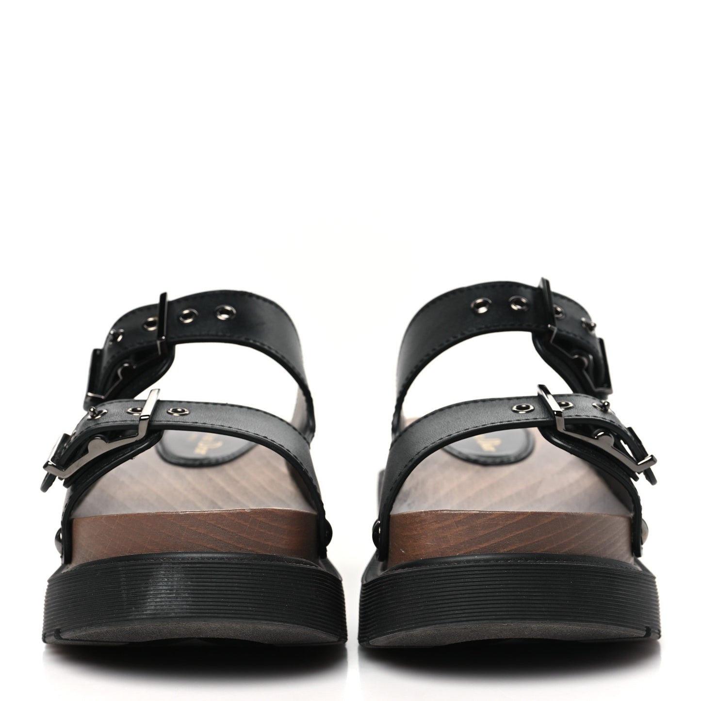 Calfskin Diorquake Buckled Lug Sole 15mm Sandals 35 Black