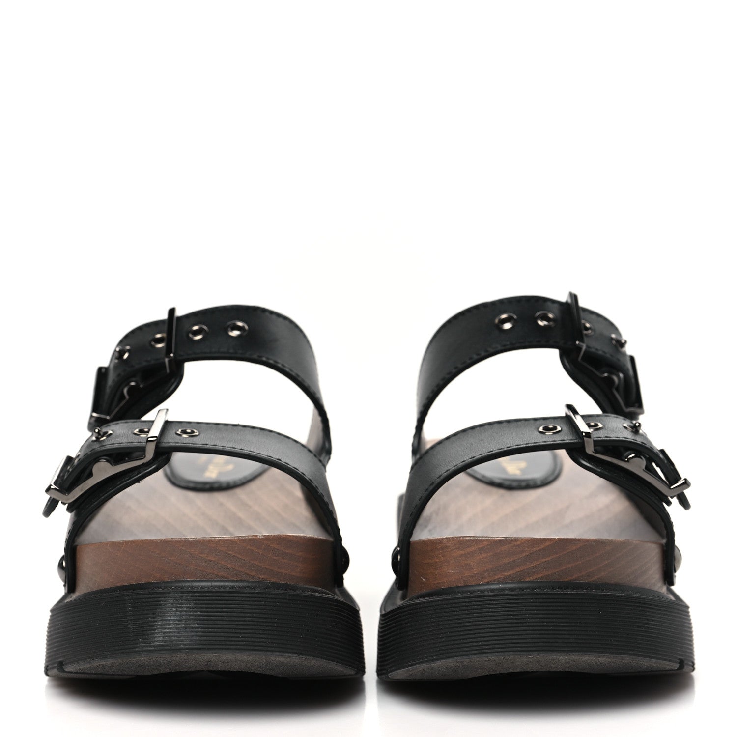 Christian Dior Calfskin Diorquake Buckled Lug Sole 15mm Sandals 35 Black 3 of 9