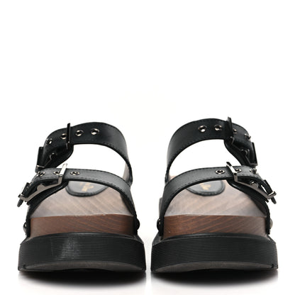 Christian Dior Calfskin Diorquake Buckled Lug Sole 15mm Sandals 35 Black 3 of 9