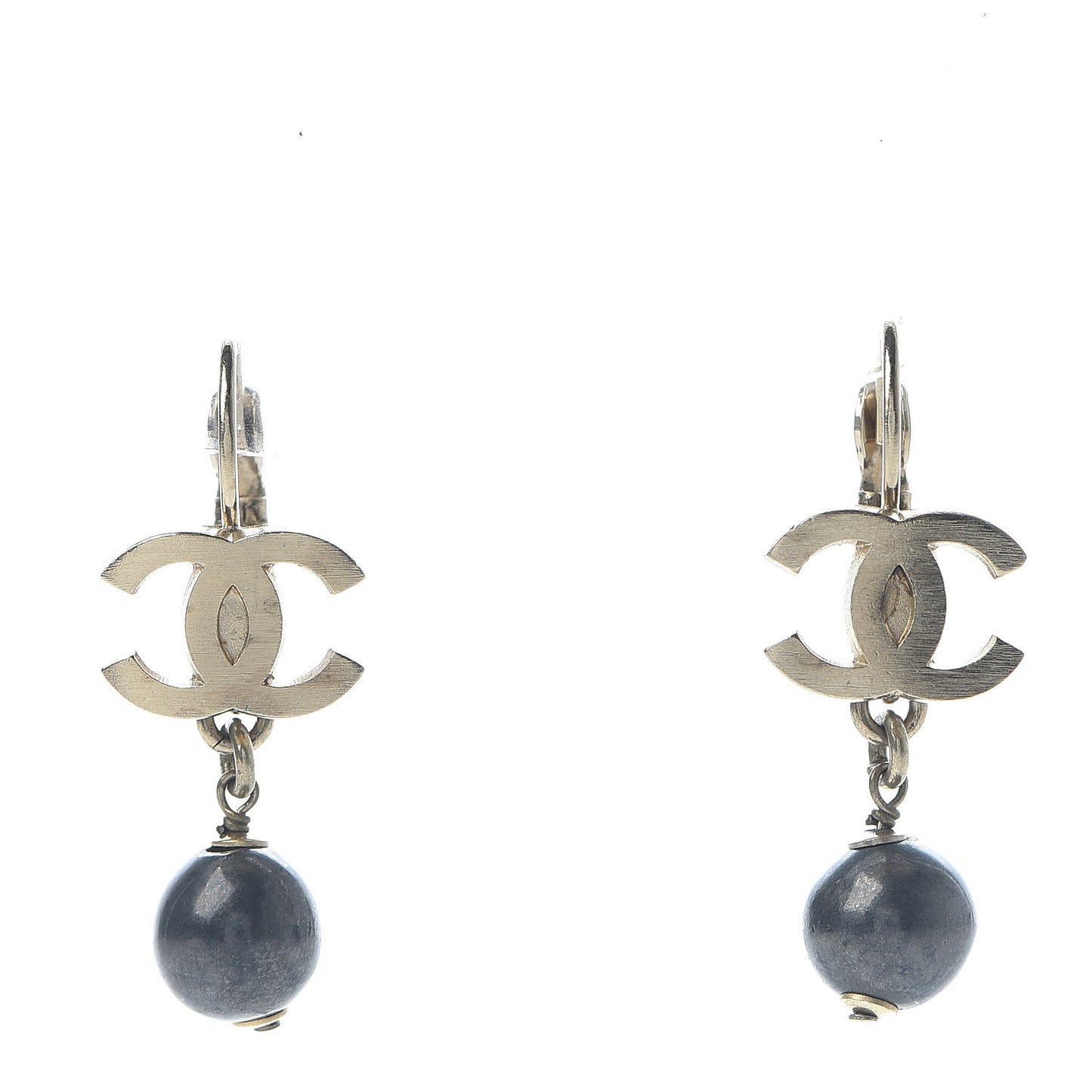 Bead CC Dangle Earrings Gold