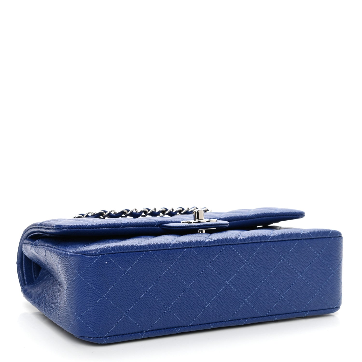 Chanel Caviar Quilted Medium Double Flap Blue 4 of 10