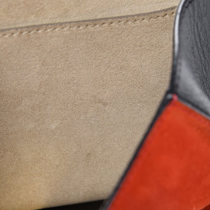Chloe Suede Smooth Calfskin Drew Shoulder Bag Plaid Red Black 10 of 24