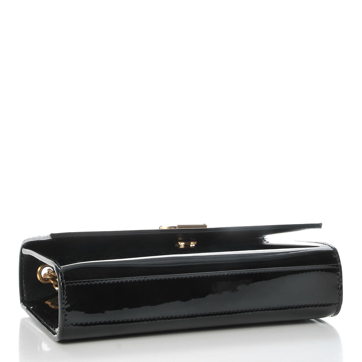 Patent Small Monogram Kate Satchel Black