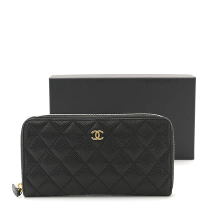 Chanel Caviar Quilted Large Gusset Zip Around Wallet Black 9 of 9