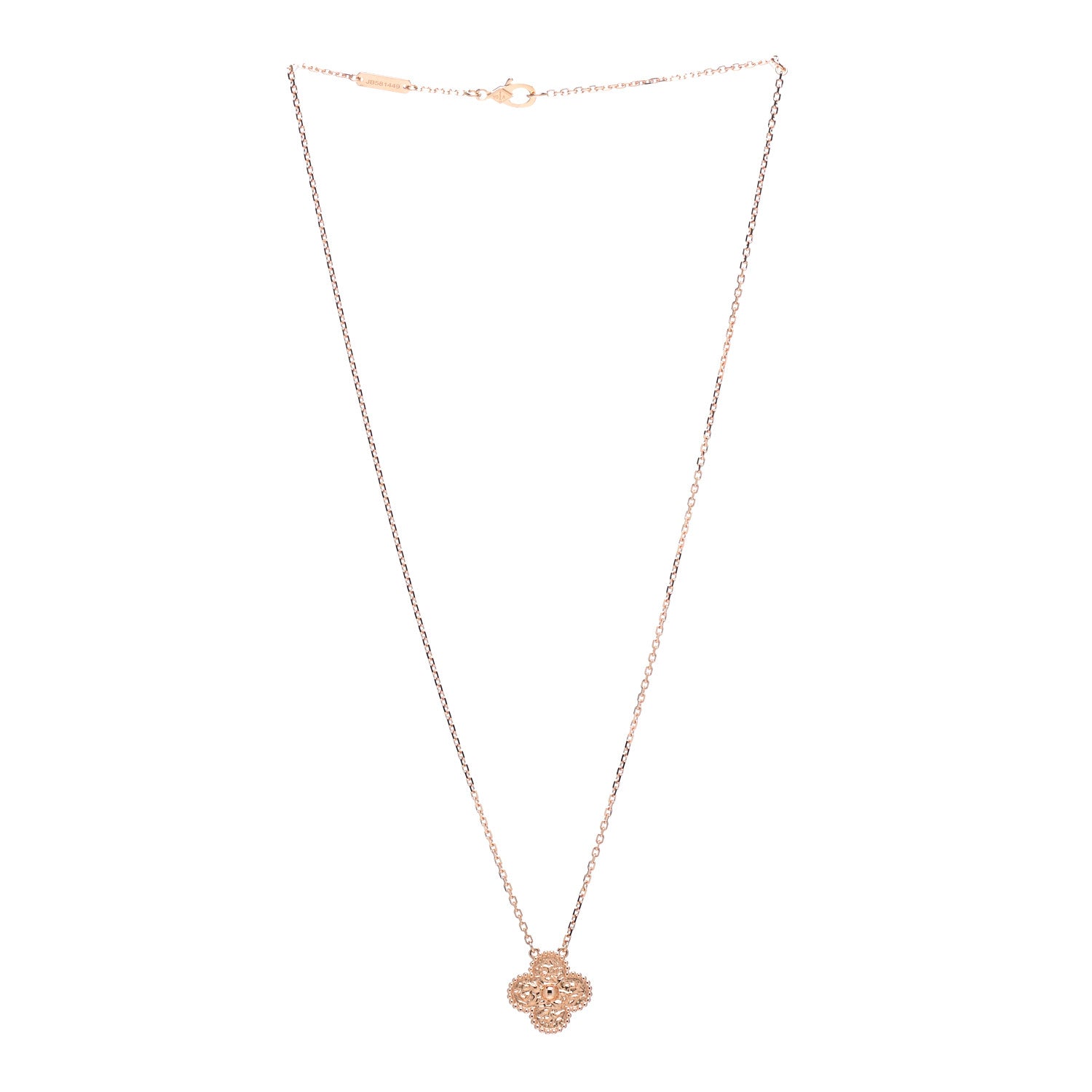 Van Cleef & Arpels 18K Rose Gold Vintage Alhambra Pendant Necklace 3 of 5