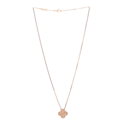 Van Cleef & Arpels 18K Rose Gold Vintage Alhambra Pendant Necklace 3 of 5