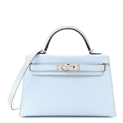 Hermes Epsom Mini Kelly Sellier 20 Bleu Brume 1 of 11