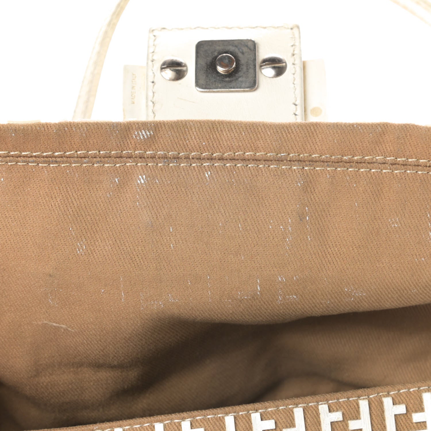 Fendi Zucchino Embellished Mini Mama Baguette Beige 21 of 21