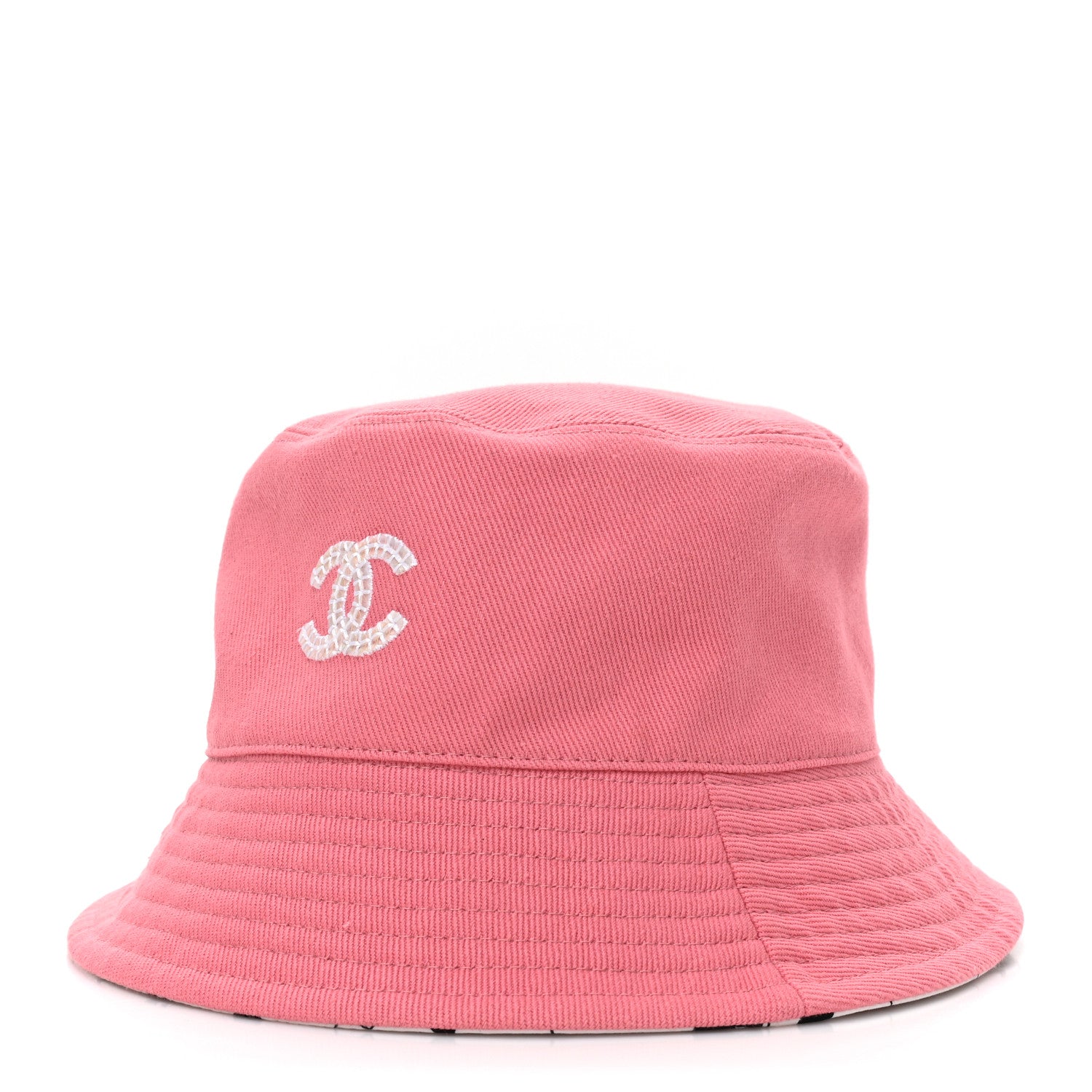 Chanel CC Bucket Hat Pink White Black 3 of 10