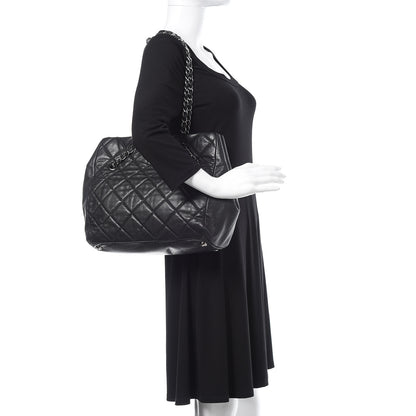 Chanel Soft Caviar Quilted Large Cells Tote Black 2 of 13
