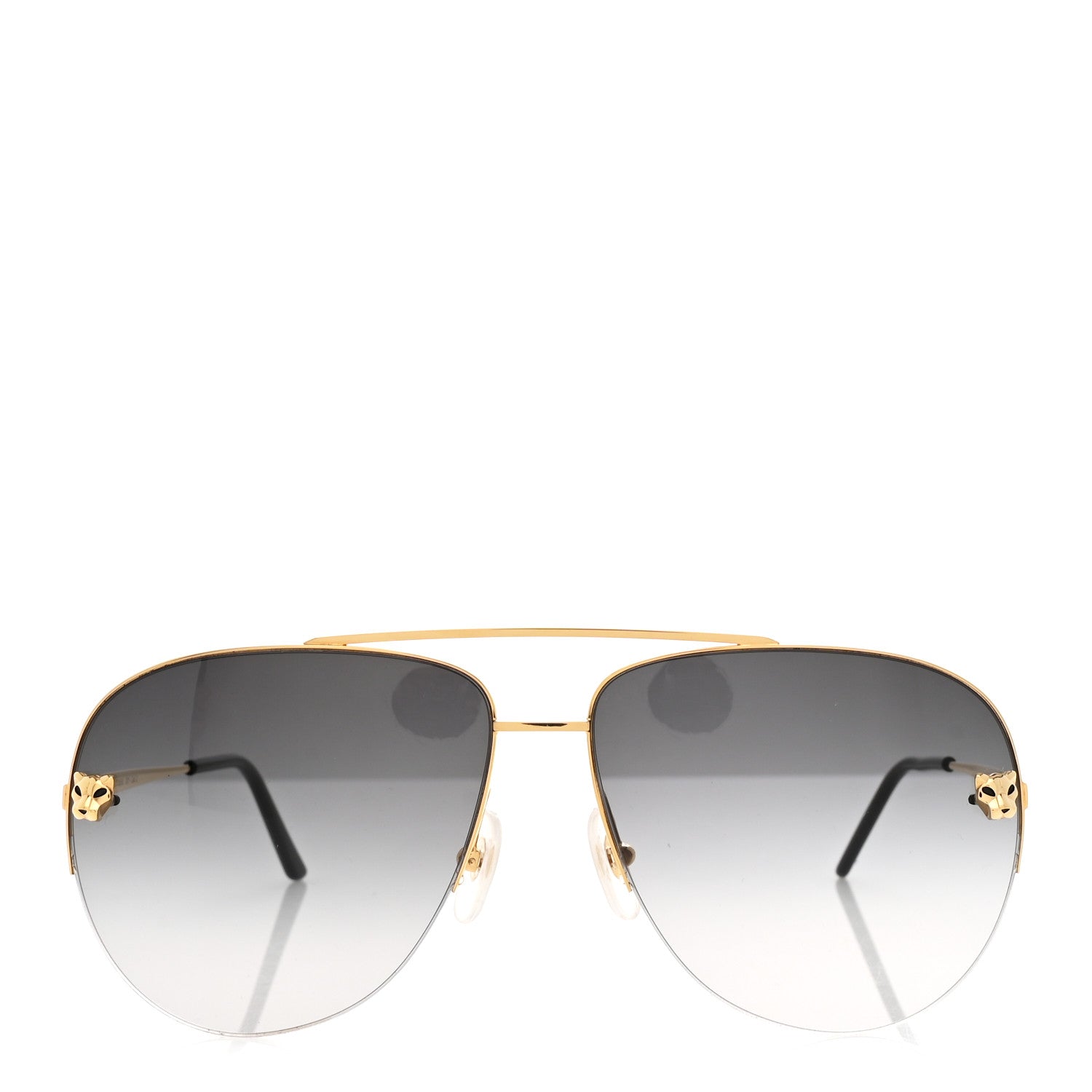 Cartier Santos de Cartier Aviator Sunglasses CT0065S Gold Black 2 of 7
