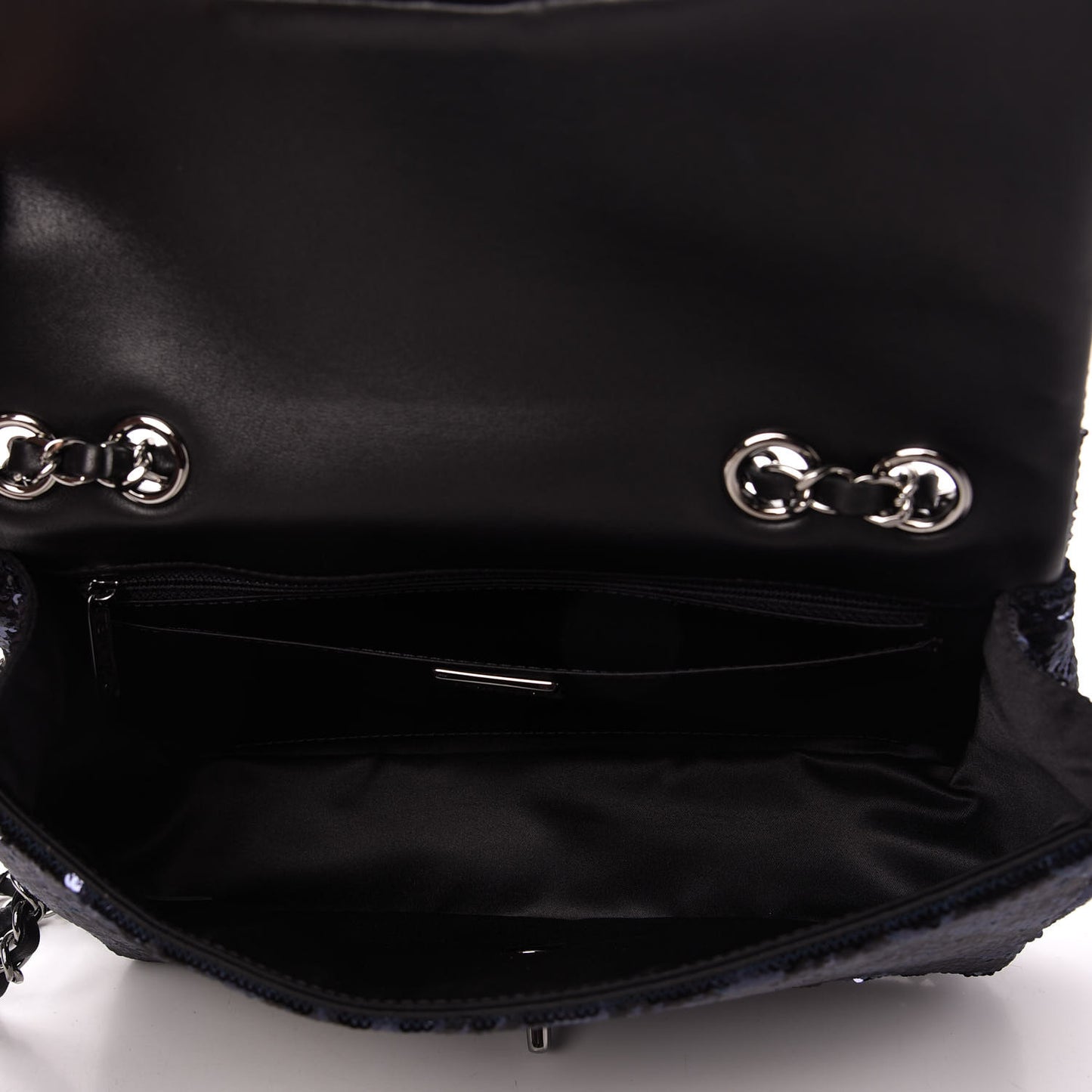 Sequin Quilted Medium Single Flap Blue