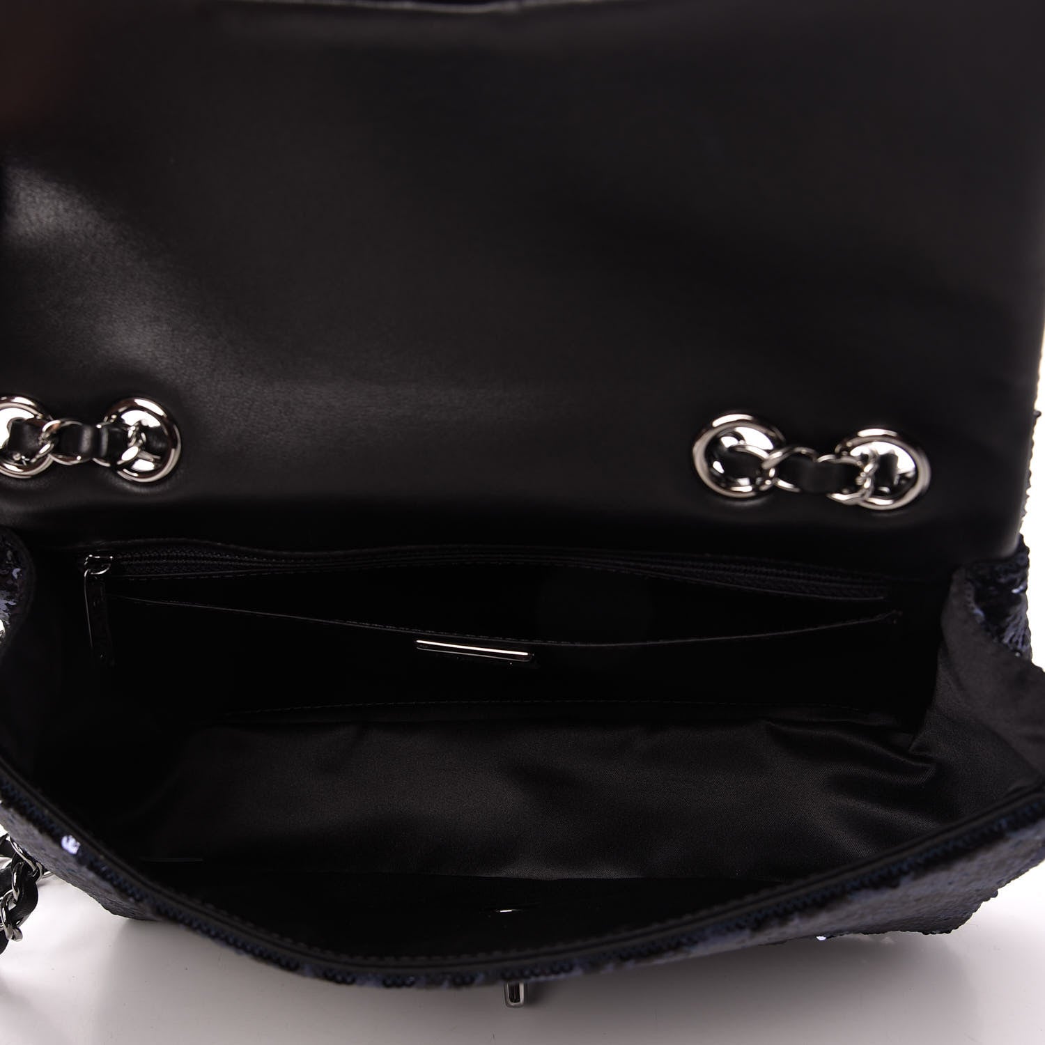 Chanel Sequin Quilted Medium Single Flap Blue 5 of 11