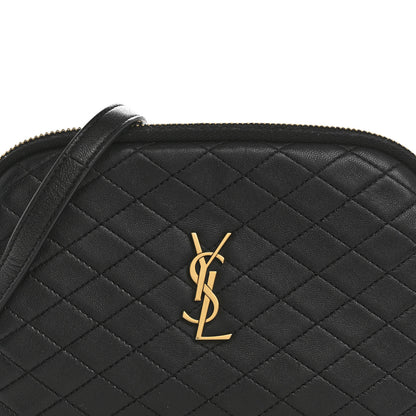 Saint Laurent Lambskin Quilted Gaby Zipped Pouch Black 8 of 13