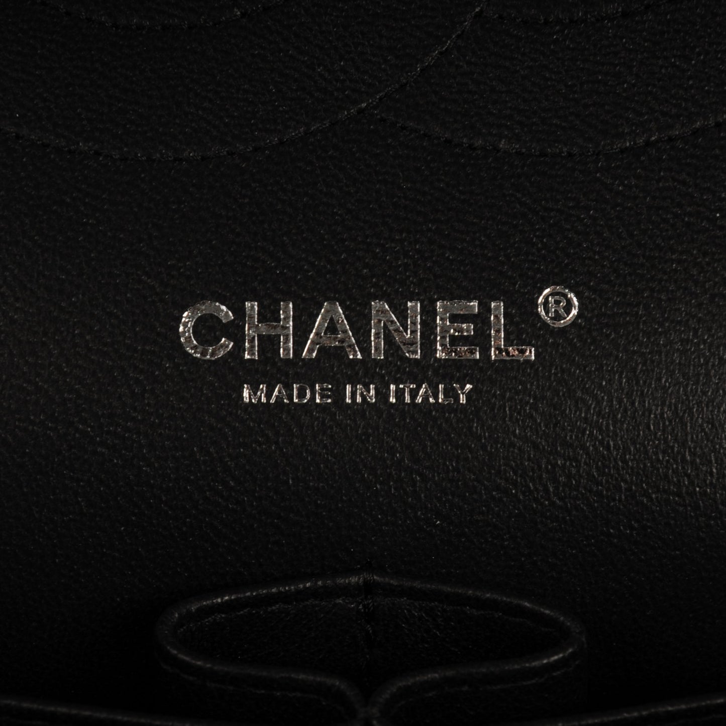 Crumpled Calfskin Quilted Jumbo Double Flap So Black