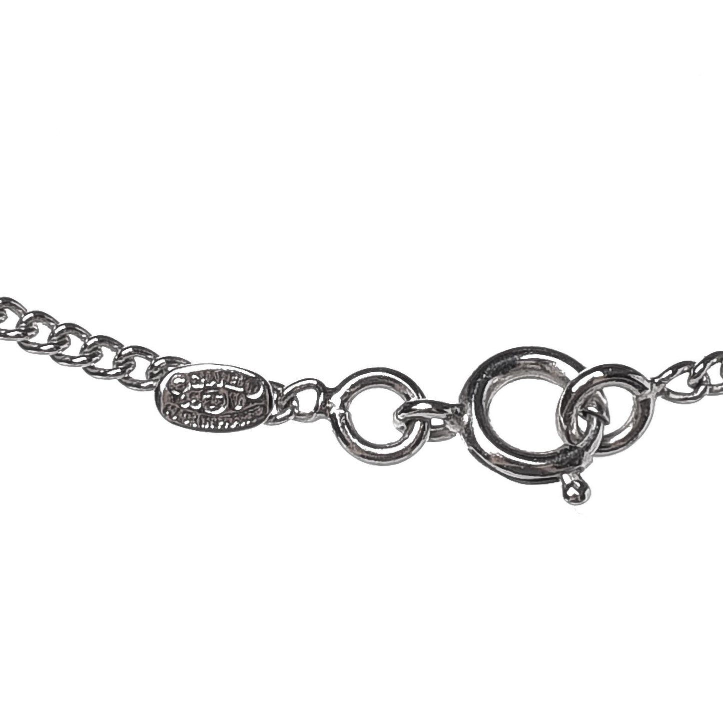 Crystal CC Pendant Necklace Silver
