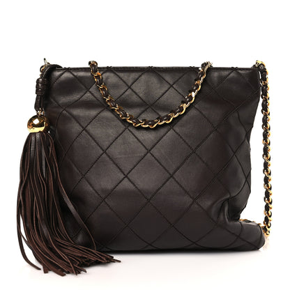 Chanel Lambskin Quilted Tassel Shoulder Bag Brown 1 of 9