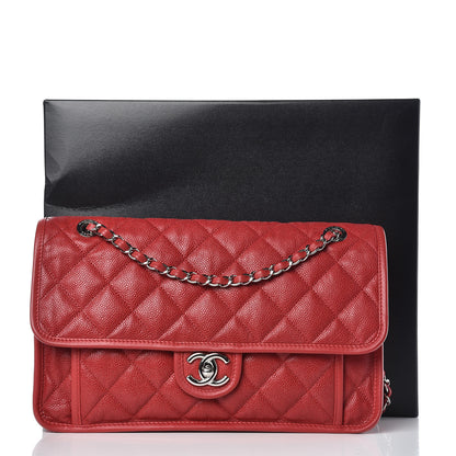Chanel Caviar Quilted Large French Riviera Flap Red 10 of 10