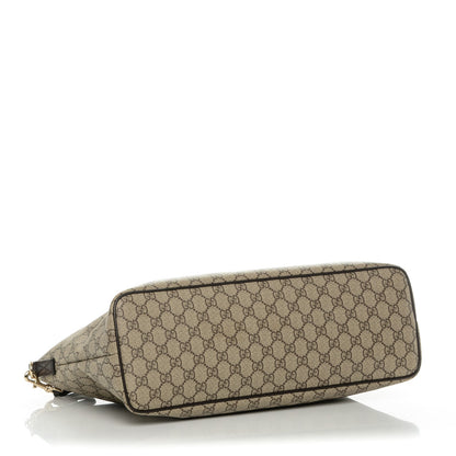 Gucci GG Supreme Monogram Medium Zippered Tote Dark Brown 4 of 7