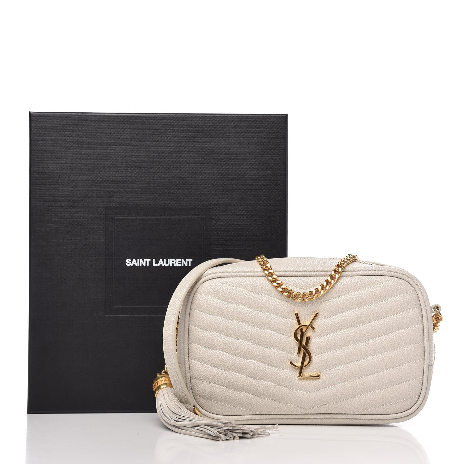 Saint Laurent Grain De Poudre Matelasse Monogram Mini Lou Camera Bag Crema Soft 11 of 11