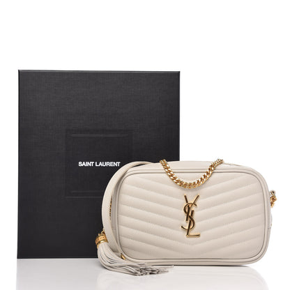 Saint Laurent Grain De Poudre Matelasse Monogram Mini Lou Camera Bag Crema Soft 11 of 11