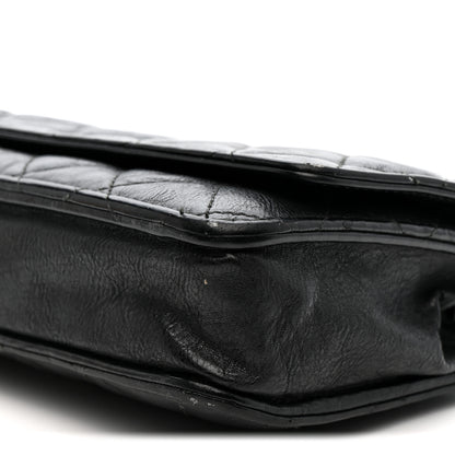 Chanel Crumpled Calfskin Quilted Wallet On Chain WOC So Black 11 of 17
