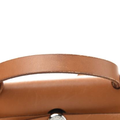 Hermes Toile Vache Calfskin Herbag 30 PM Natural 13 of 16
