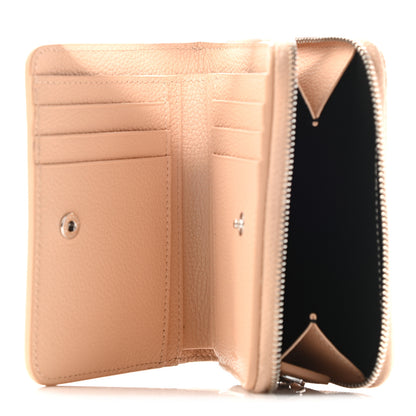 Saint Laurent Grained Calfskin Rive Gauche Compact Zip Around Wallet Nude 5 of 9
