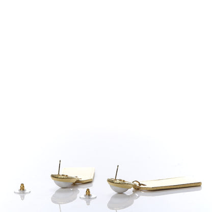 Chanel Pearl CC Tags Drop Earrings Gold 3 of 5