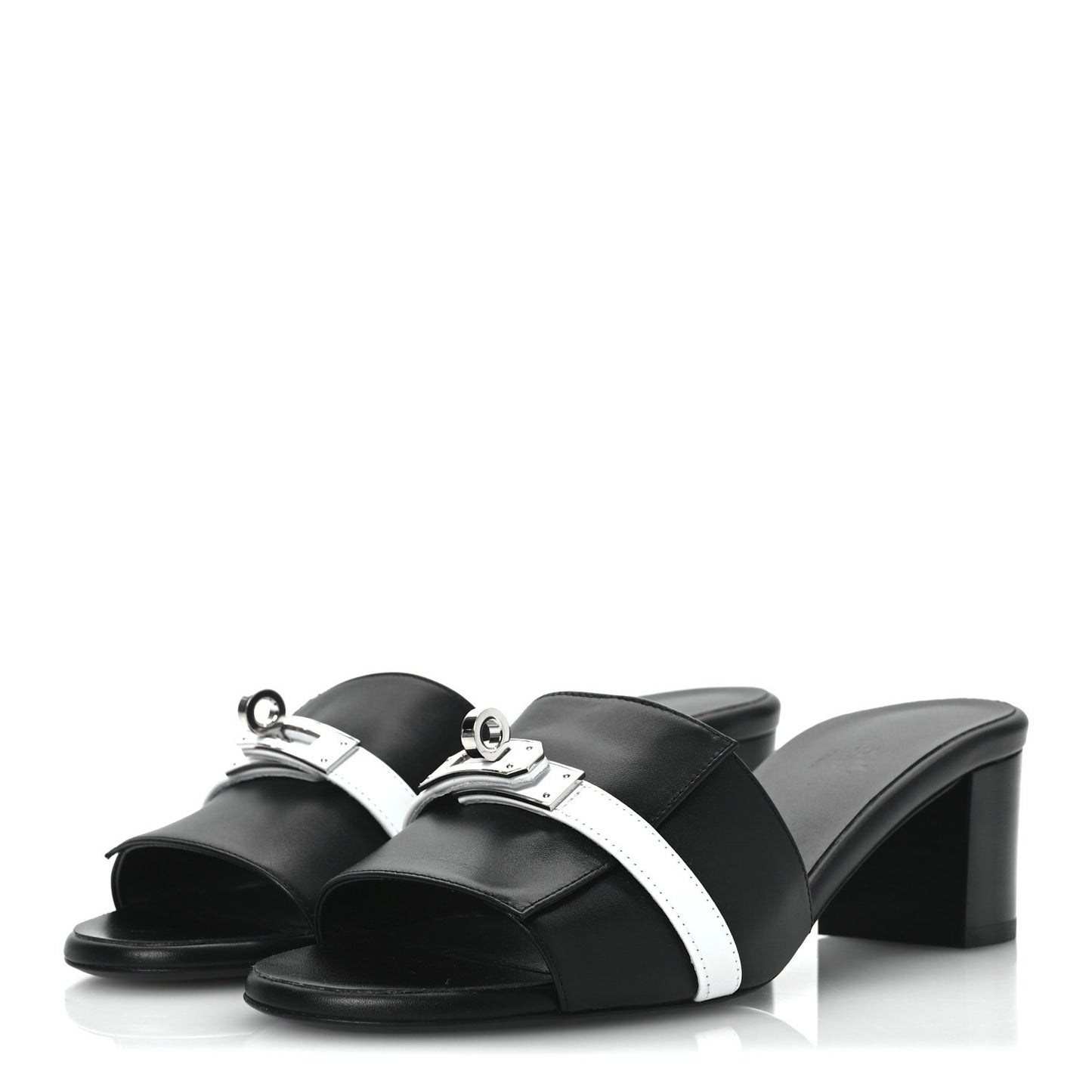 Calfskin Gigi 50 Sandals 37 White Black