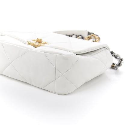 Chanel Goatskin Quilted Medium 19 Flap White 9 of 9
