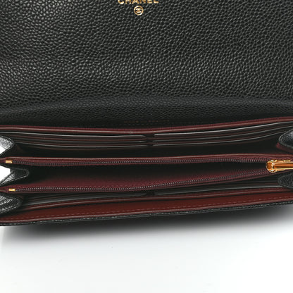 Chanel Caviar Quilted Large Gusset Flap Wallet Black 5 of 8
