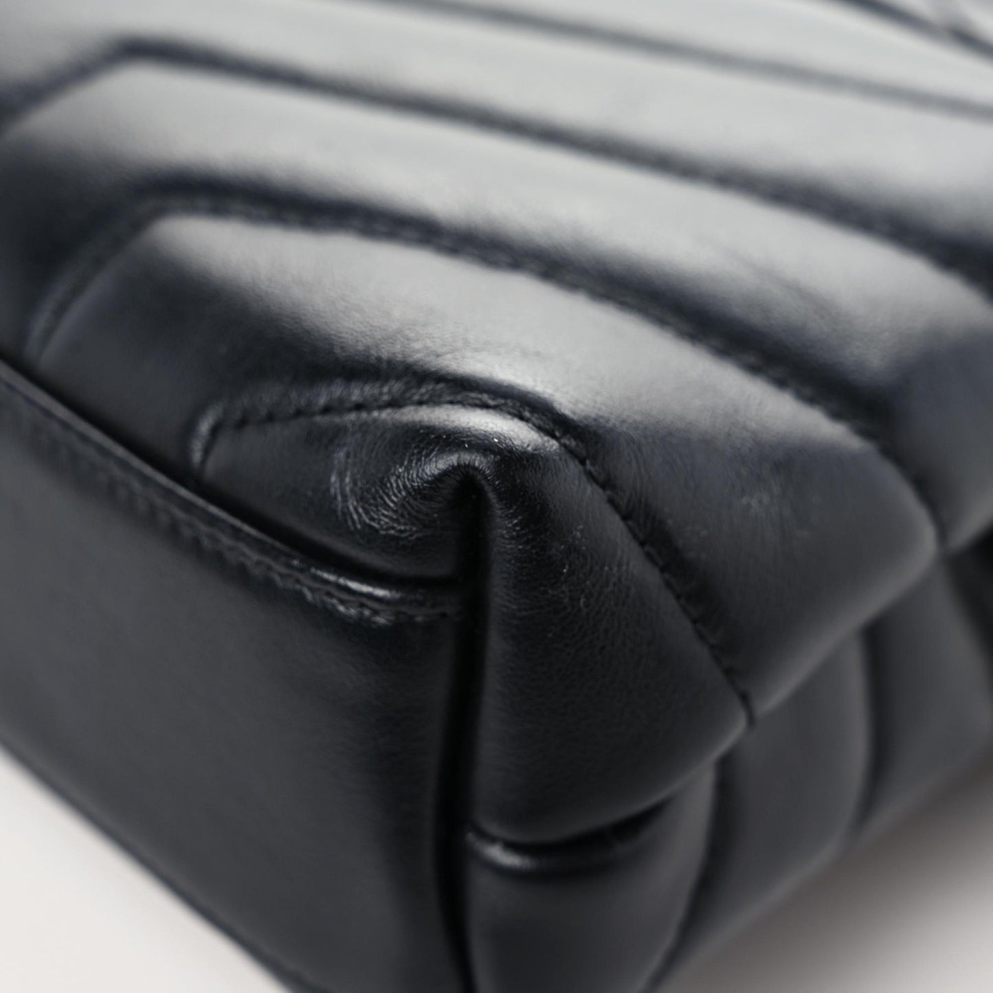 Calfskin Y Quilted Monogram Toy Loulou Crossbody Bag Black